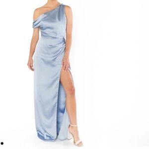 Show Me Your MuMu Blue Asymmetrical Ruched Gown